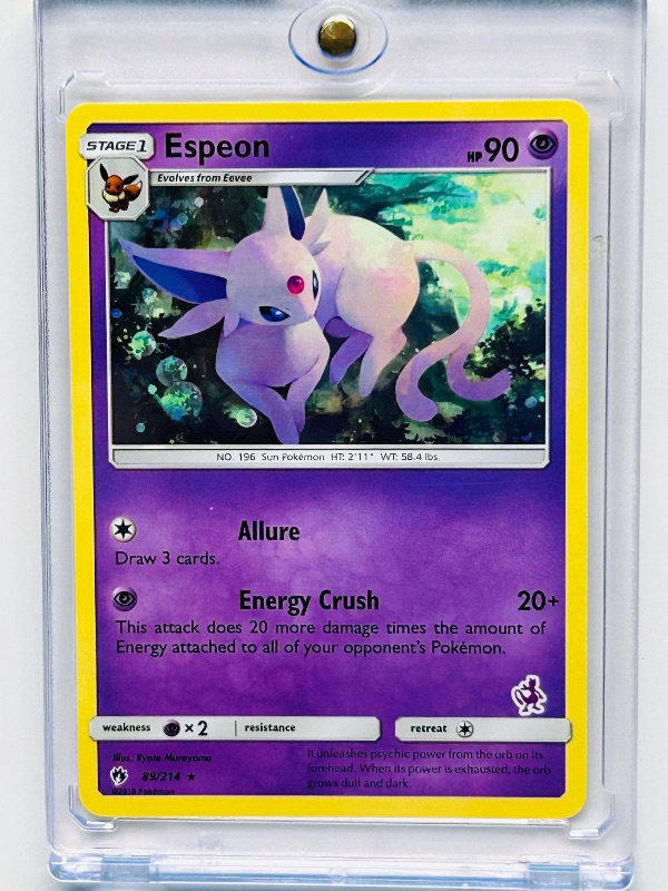Photo 1 of 165636…Espeon Pokémon card in hard plastic case