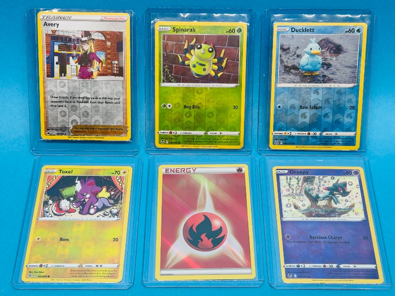Photo 1 of 165640…6 reverse holo Pokémon card in hard plastic sleeves 