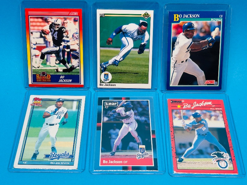 Photo 1 of 165649…6 Bo Jackson cards in hard plastic sleeves 