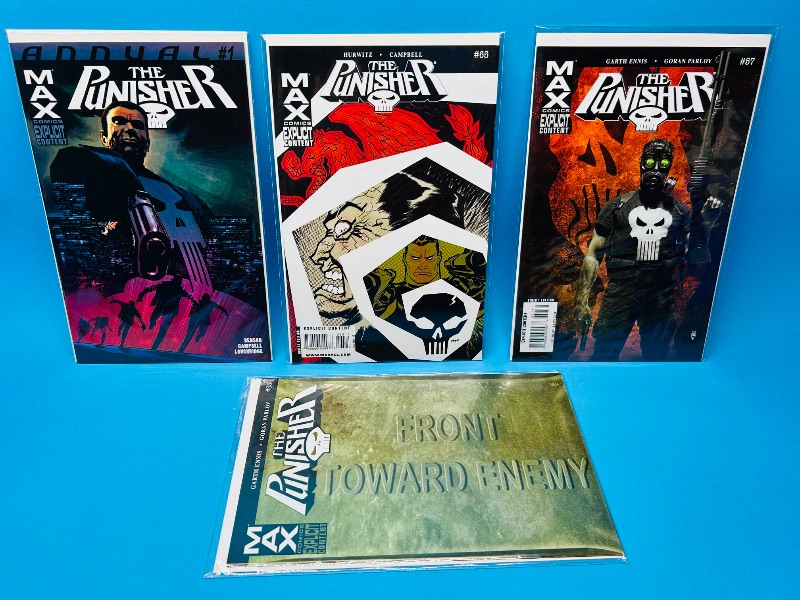 Photo 1 of 165654…4 Punisher explicit content comics in plastic sleeves