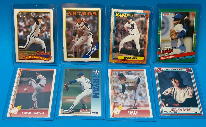 Photo 1 of 165659…8 Nolan Ryan cards in hard plastic sleeves 