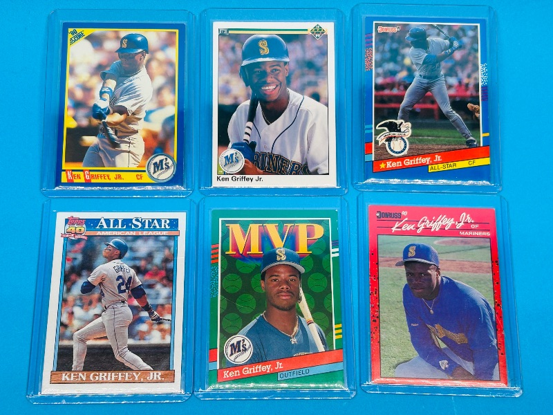 Photo 1 of 165663…6 Ken Griffey jr. cards in hard plastic sleeves 