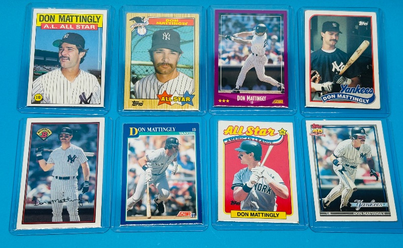 Photo 1 of 165665…8 Don Mattingly cards in hard plastic sleeves