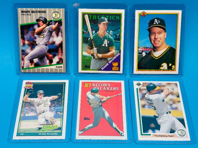 Photo 1 of 165676…6 Mark McGwire cards in hard plastic sleeves