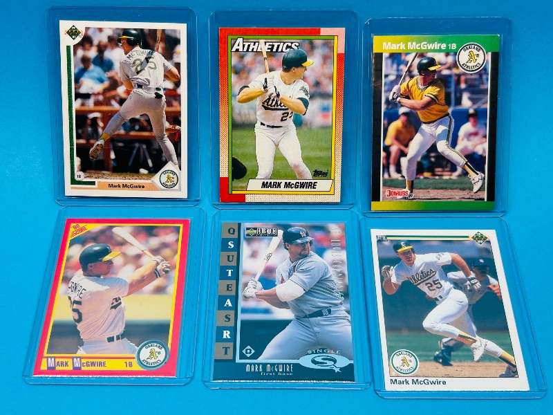 Photo 1 of 165677…6 Mark McGwire  cards in hard plastic sleeves 