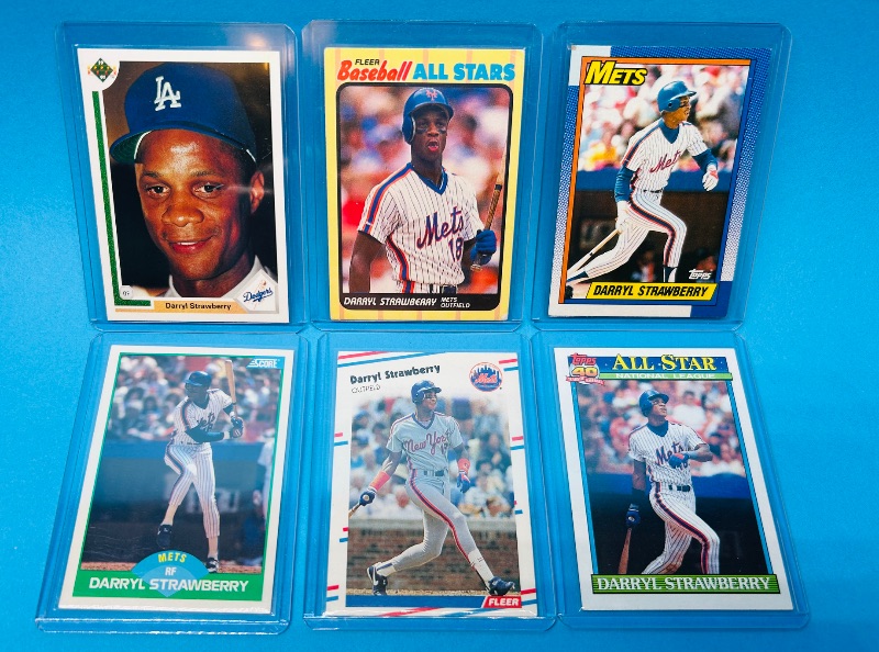 Photo 1 of 165683…6 Darryl Strawberry cards in hard plastic sleeves