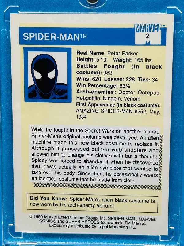 Photo 1 of 165698…marvel Spider-Man card 2  in hard plastic case