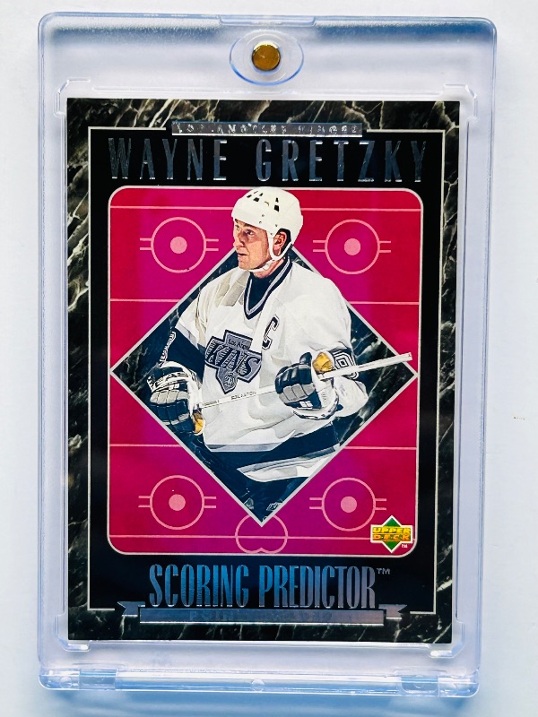 Photo 1 of 165704…Wayne Gretzky scoring predictor card  in hard plastic case