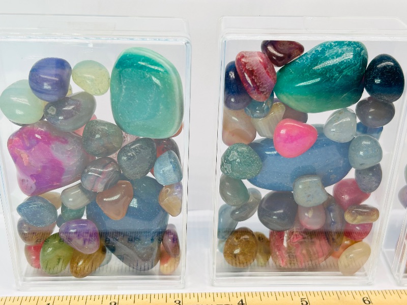 Photo 1 of 165718…3 small cases of polished rock pebbles 4.5” x 2.5”