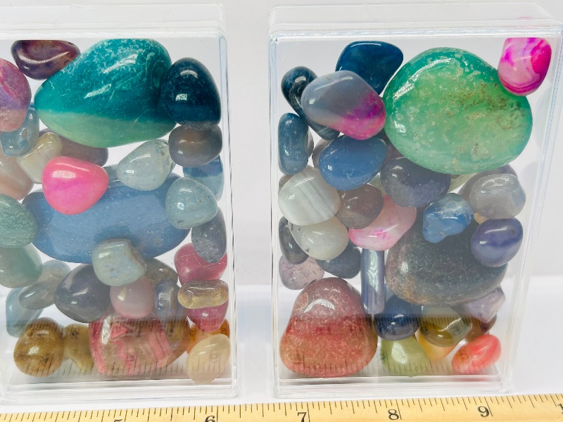 Photo 1 of 165718…3 small cases of polished rock pebbles 4.5” x 2.5”