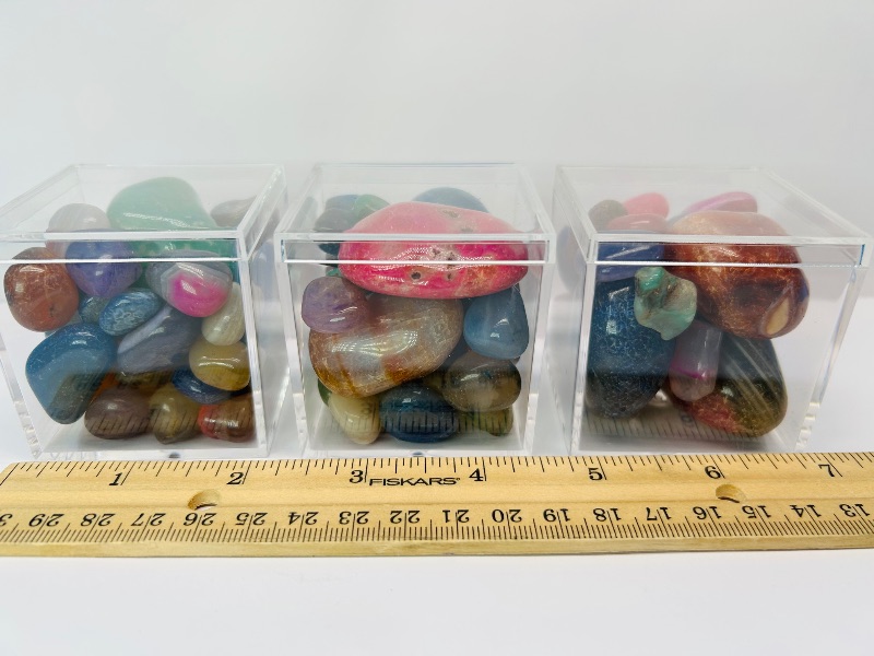 Photo 1 of 165720…3 small cases of polished pebbles 2” x 2”