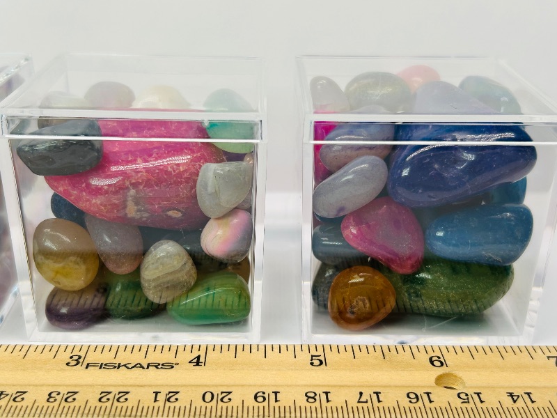 Photo 1 of 165721…3 small cases of polished pebbles 2” x 2”