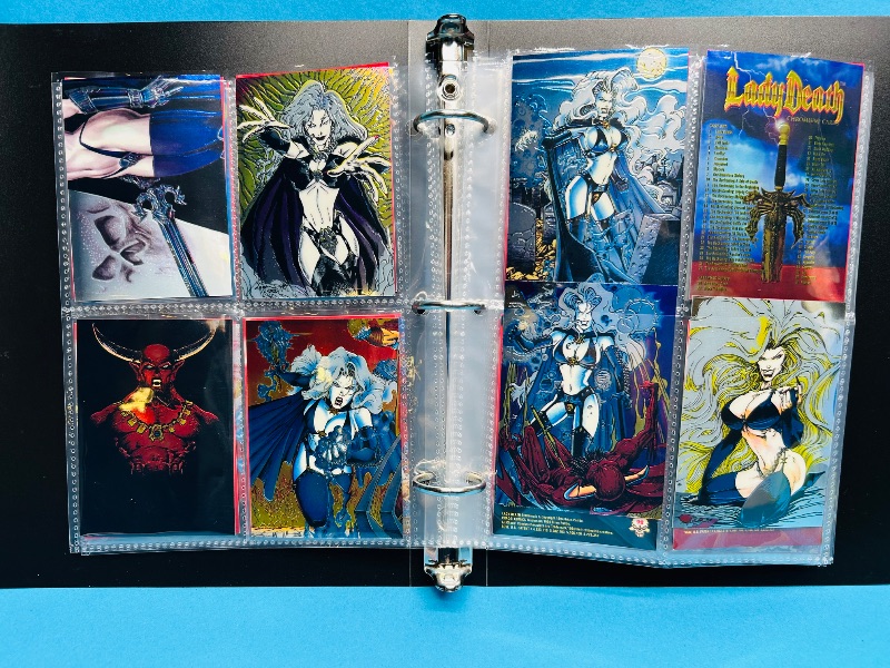Photo 1 of 165731…final sale no return/refund- 72 mixed Lady Death chrome cards in binder
