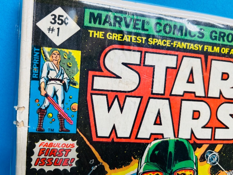 Photo 1 of 165737…damaged- Whitman diamond $.35 Star Wars #1-6 comics with wear, rips, folds, damage-final sale no return/refund