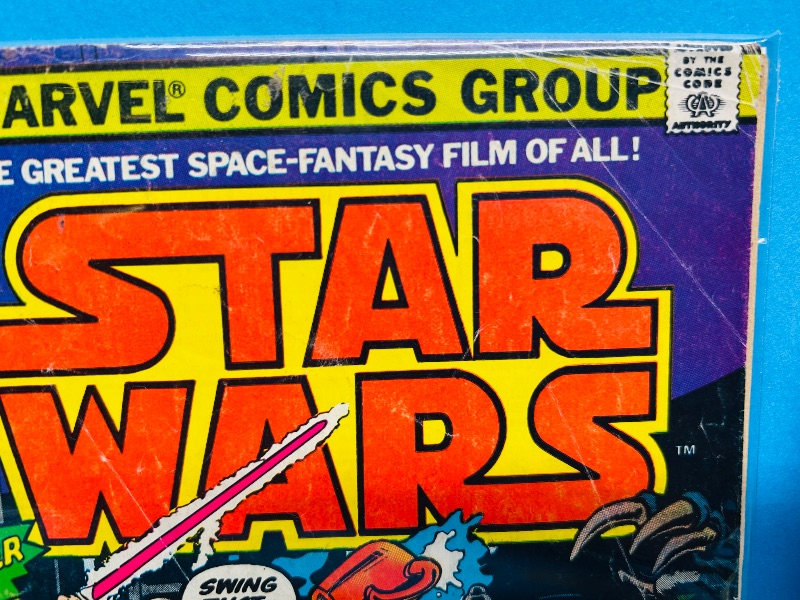 Photo 1 of 165737…damaged- Whitman diamond $.35 Star Wars #1-6 comics with wear, rips, folds, damage-final sale no return/refund