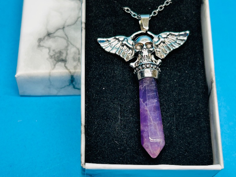 Photo 1 of 165743… polished rock pendant on 19” chain in gift box