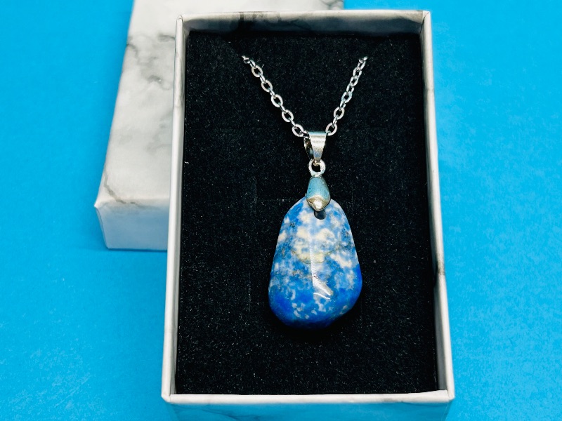 Photo 1 of 165744… polished rock pendant on 17” chain in gift box