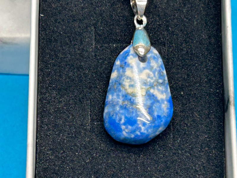 Photo 1 of 165744… polished rock pendant on 17” chain in gift box