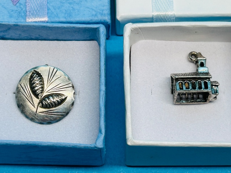 Photo 1 of 165746…4 vintage sterling silver charms in gift boxes