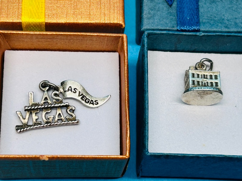 Photo 1 of 165746…4 vintage sterling silver charms in gift boxes
