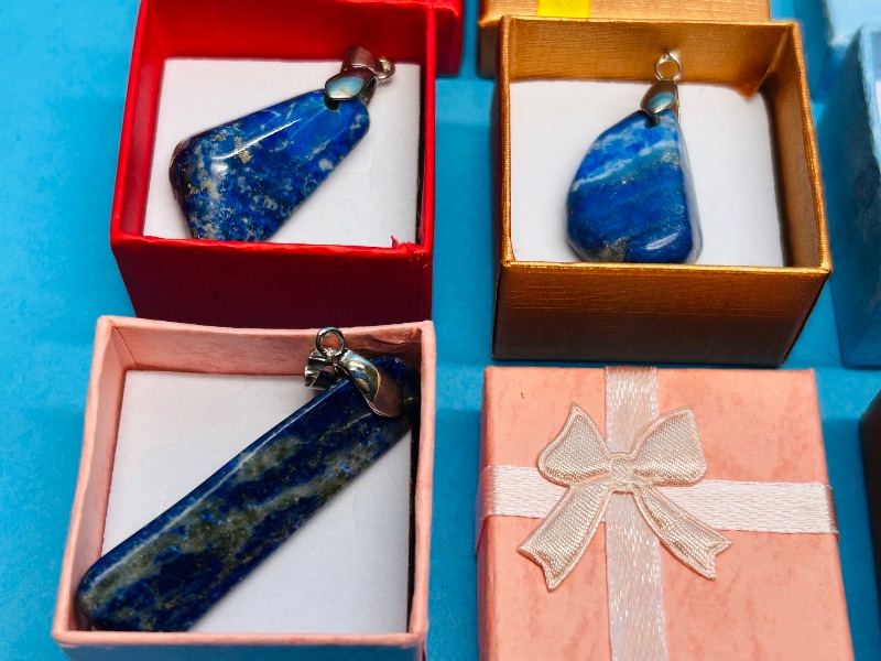Photo 1 of 165747…6 polished rock pendants in gift boxes -no chains