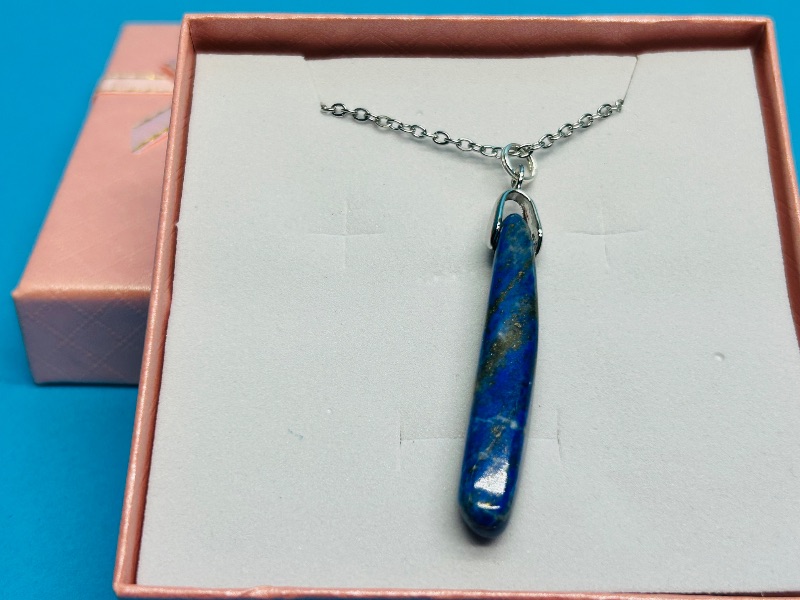Photo 1 of 165749… polished rock pendant on 17” chain in gift box