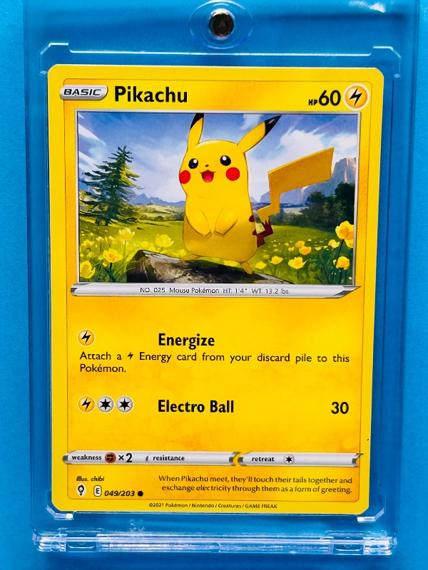 Photo 1 of 165755… Pikachu Pokemon card in hard plastic case