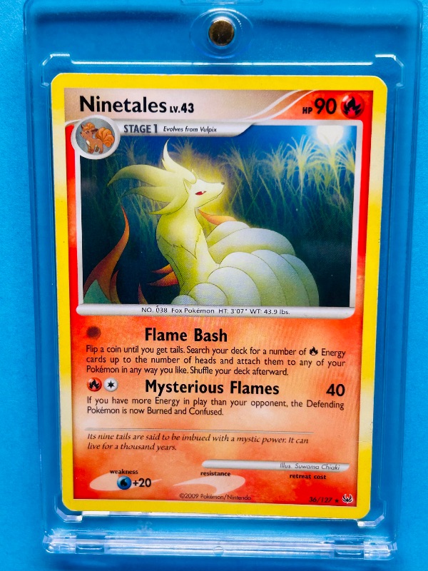 Photo 1 of 165761…Ninetales Pokémon card in hard plastic case