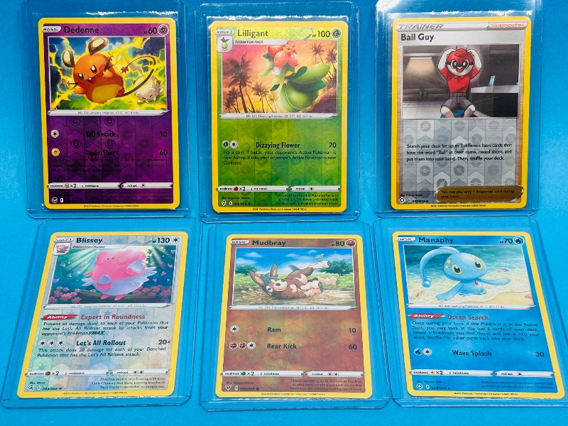 Photo 1 of 165766… 6 reverse holo Pokemon cards in hard plastic sleeves