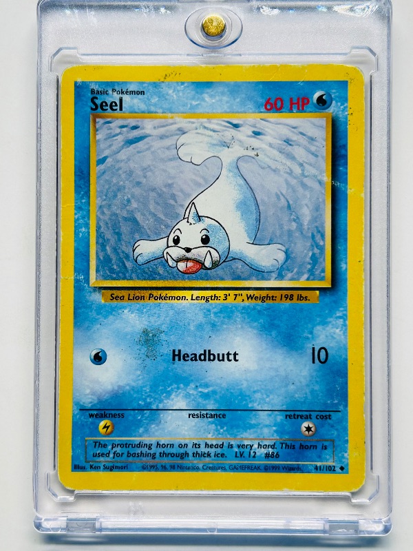 Photo 1 of 165768… Seel Pokemon card in hard plastic case