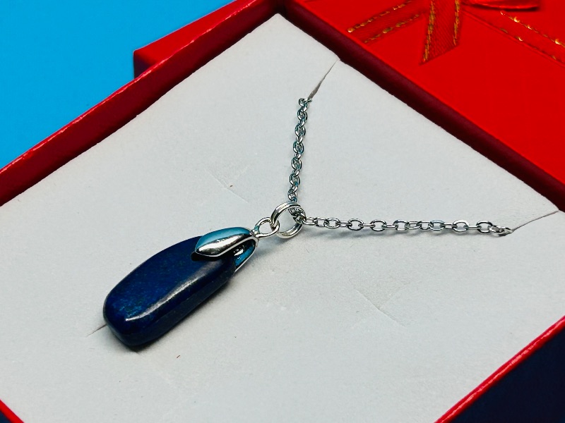 Photo 1 of 165772…polished rock pendant on 17” chain in gift box