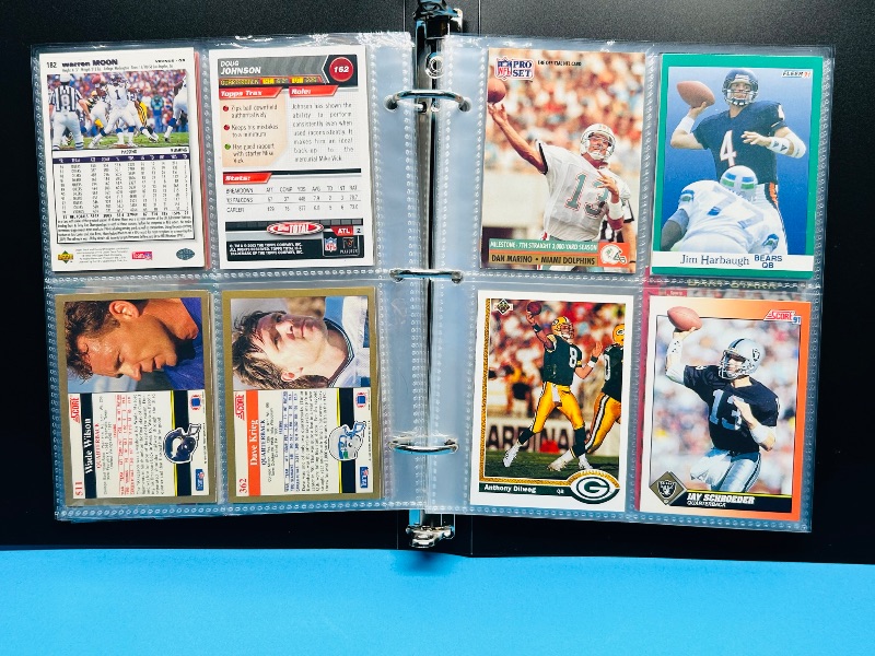 Photo 1 of 165793…final sale no return/refund-72 mixed football quarterback cards in binder
