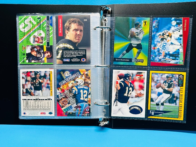 Photo 1 of 165793…final sale no return/refund-72 mixed football quarterback cards in binder