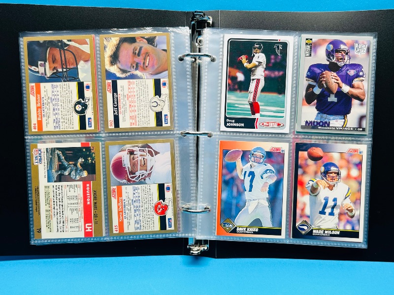 Photo 1 of 165793…final sale no return/refund-72 mixed football quarterback cards in binder