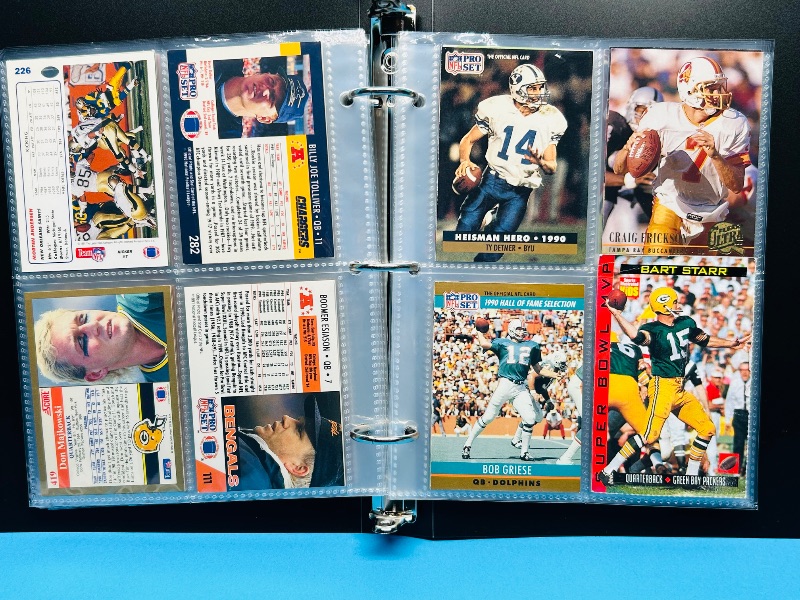 Photo 1 of 165793…final sale no return/refund-72 mixed football quarterback cards in binder