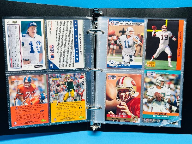 Photo 1 of 165793…final sale no return/refund-72 mixed football quarterback cards in binder