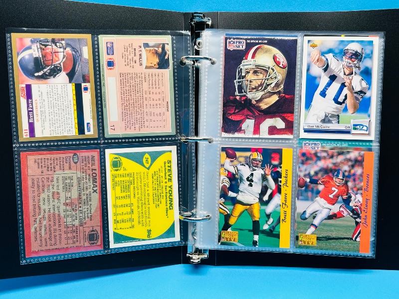 Photo 1 of 165793…final sale no return/refund-72 mixed football quarterback cards in binder
