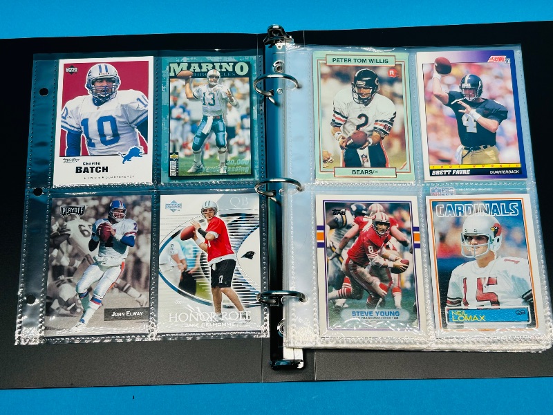 Photo 1 of 165793…final sale no return/refund-72 mixed football quarterback cards in binder