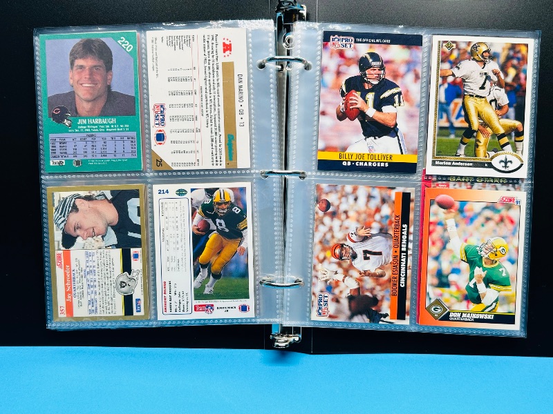 Photo 1 of 165793…final sale no return/refund-72 mixed football quarterback cards in binder