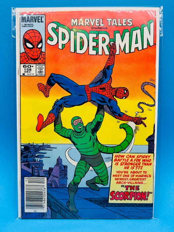Photo 1 of 165801…1st appearance of Scorpion vintage Spider-Man comic #158 in plastic sleeve