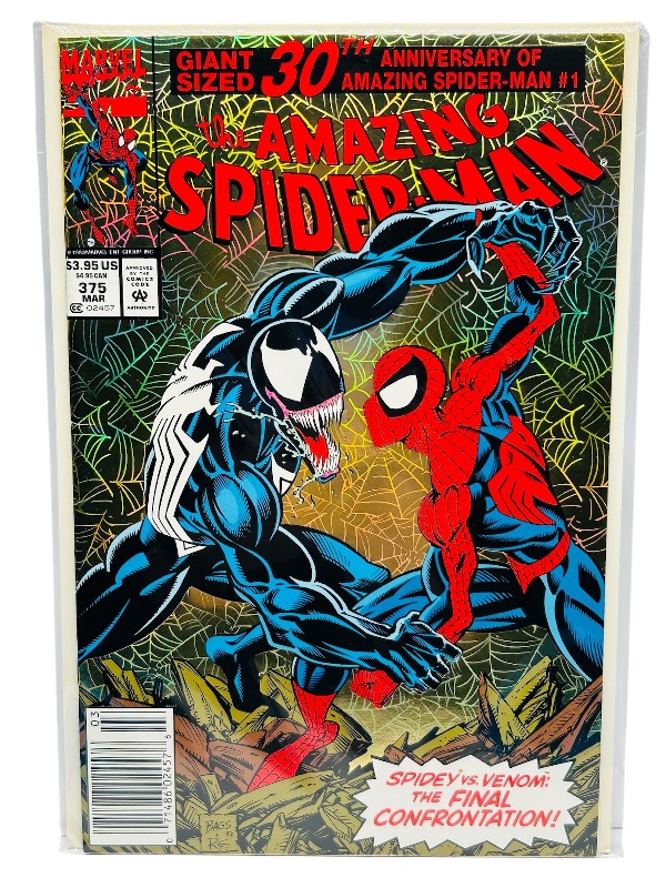 Photo 1 of 165805…gold foil Spider-Man comic #375 in plastic sleeve