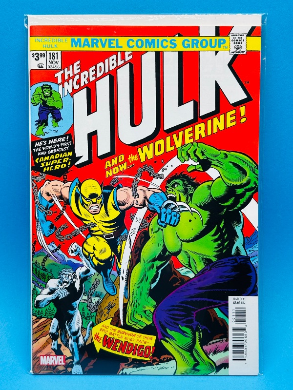 Photo 1 of 165807…Facsimile REPRINT Hulk comic 181 in plastic sleeve-facsimile copy -reprint