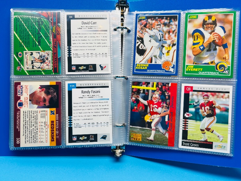 Photo 1 of 165812…final sale no return/refund-72 mixed football quarterback cards in binder