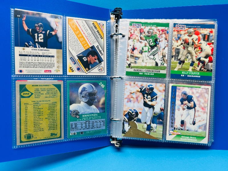 Photo 1 of 165812…final sale no return/refund-72 mixed football quarterback cards in binder