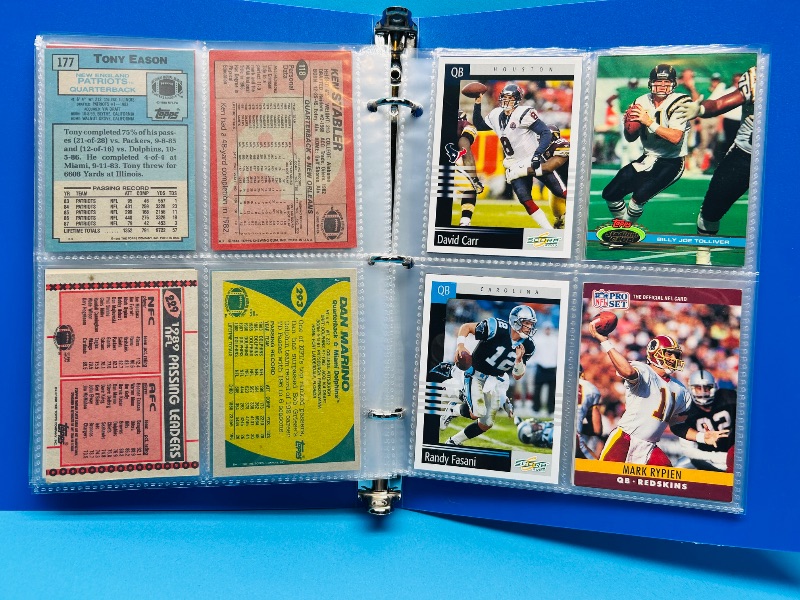 Photo 1 of 165812…final sale no return/refund-72 mixed football quarterback cards in binder