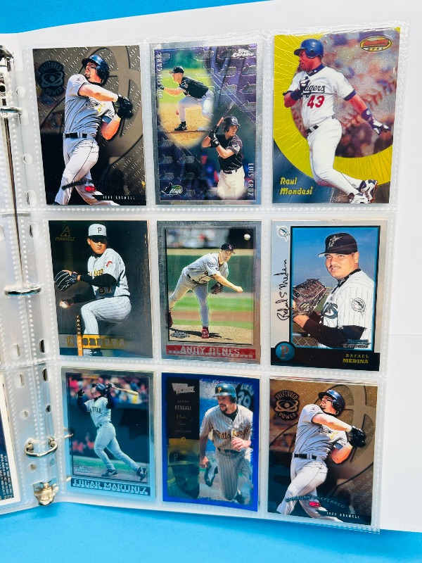 Photo 1 of 165819… final sale no return refund-90 mixed refractor, chrome, foil baseball cards in binder