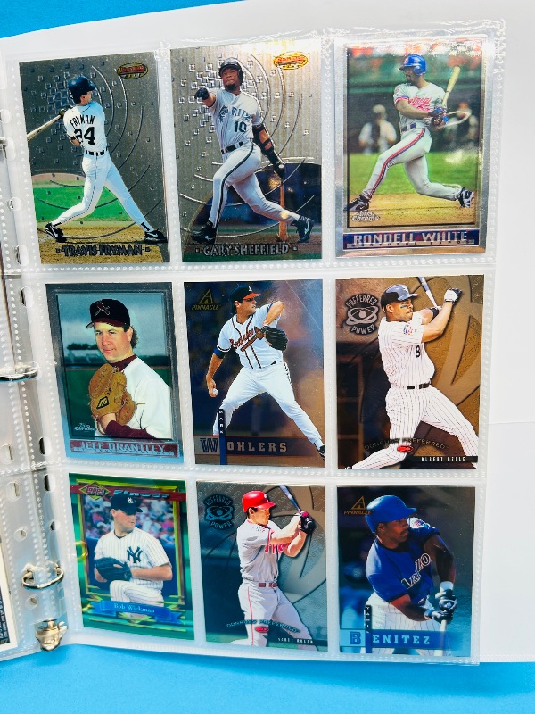 Photo 1 of 165819… final sale no return refund-90 mixed refractor, chrome, foil baseball cards in binder