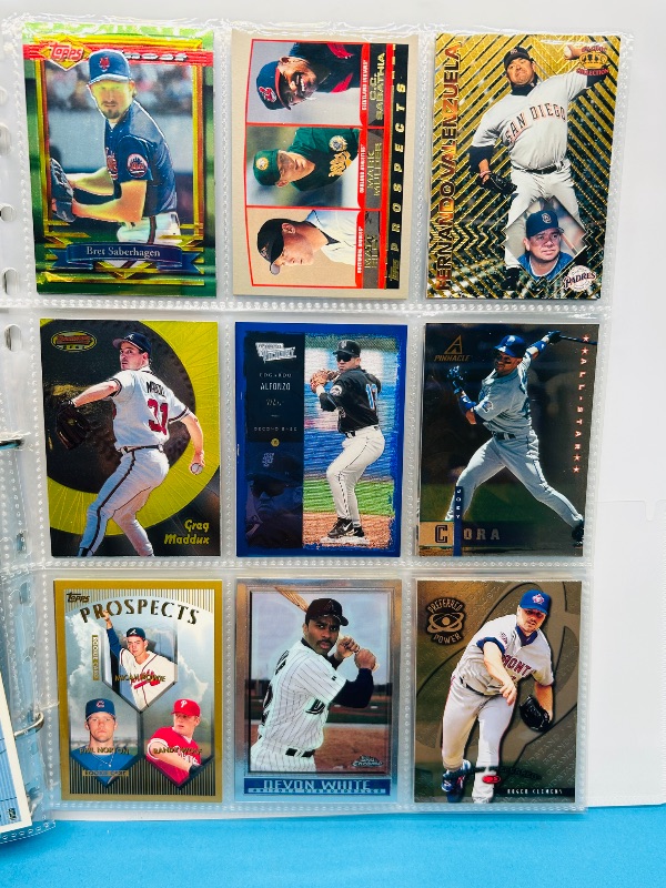 Photo 1 of 165819… final sale no return refund-90 mixed refractor, chrome, foil baseball cards in binder