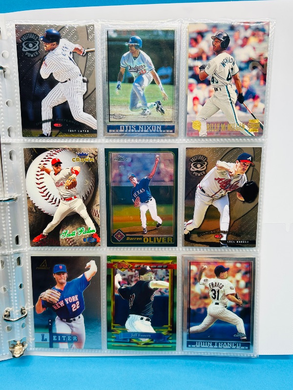 Photo 1 of 165819… final sale no return refund-90 mixed refractor, chrome, foil baseball cards in binder