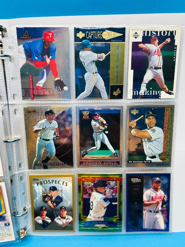 Photo 1 of 165819… final sale no return refund-90 mixed refractor, chrome, foil baseball cards in binder